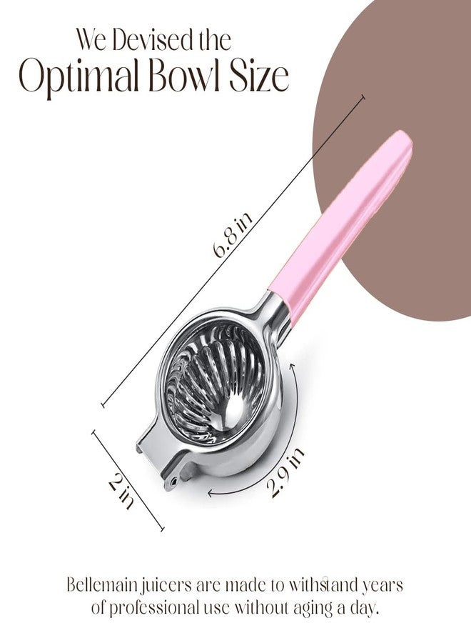 Bellemain Citrus Juicer | Metal Lemon Squeezer | Lime and Lemon Juicer Stainless Steel with Silicone Handles | Manual Juicer, Citrus Squeezer, Hand Held Juicer | Bar Juicer for Bartender (Pink) - Image 3